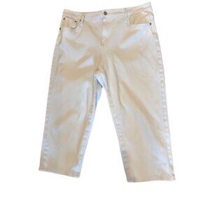 Coldwater Creek Capris Women’s White 16P Wondersoft Knit Denim High Rise Cropped